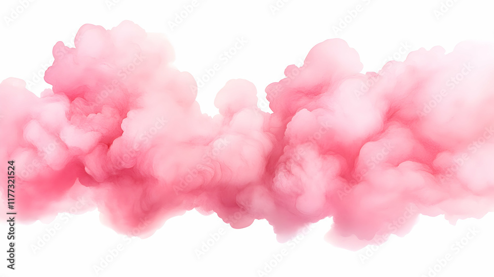 Pink smoke cloud, abstract design element, isolated on white background, ideal for graphic design or decoration. Pink smoke cloud, abstract design element, isolated on white background, ideal for graphic design or decoration.
