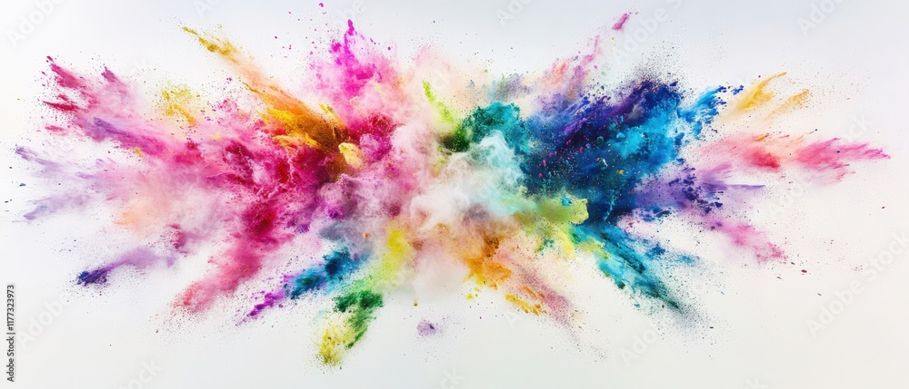 colorful powder explosion against a white backdrop colorful powder explosion against a white backdrop