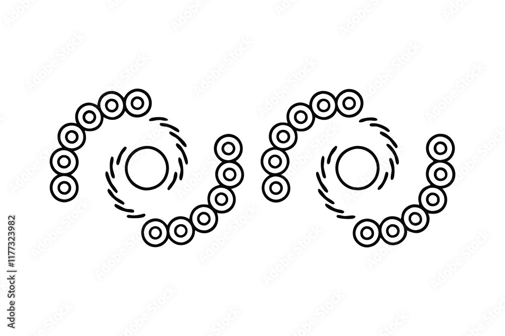 Loading Line art flat vector illustration on white background.