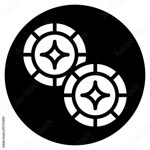 poker chip glyph icon