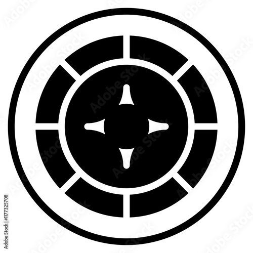 poker chip glyph icon