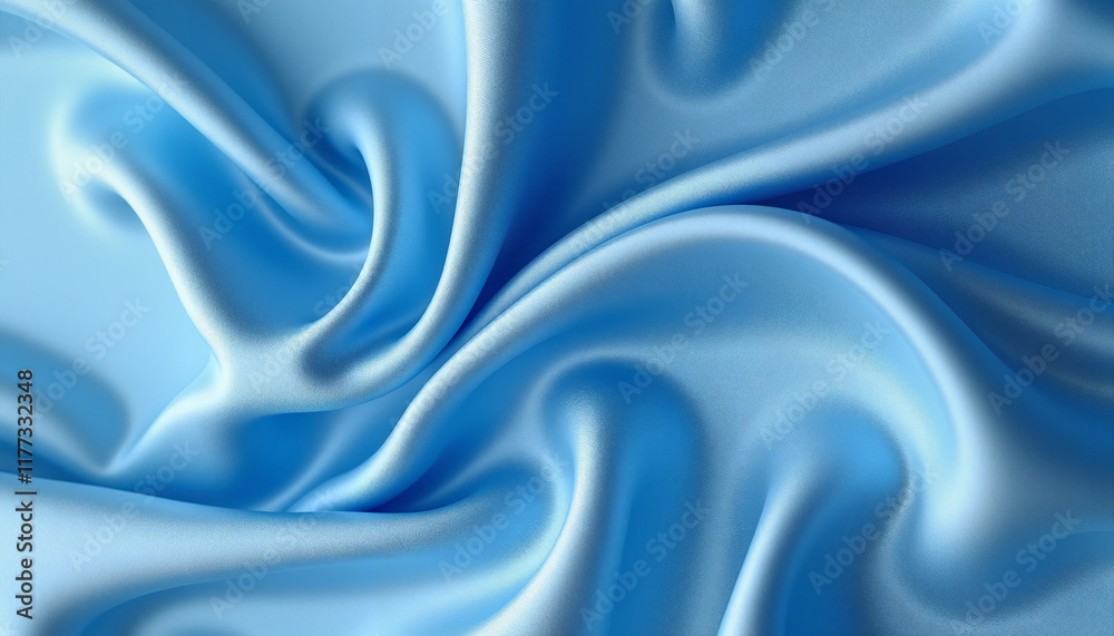 Obraz premium Satin silk texture with luxurious waves and rich blue color providing copy space
