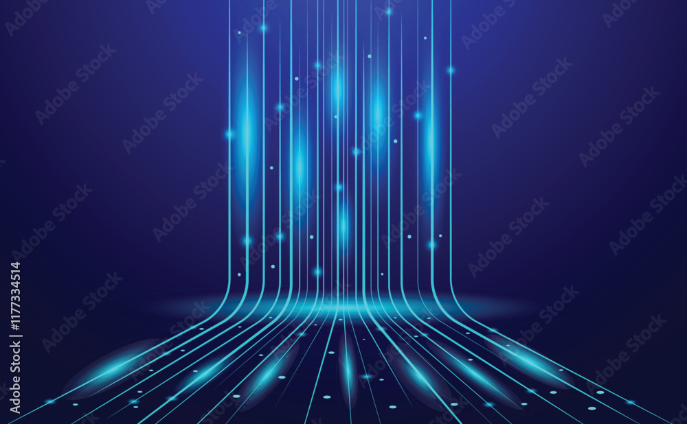 Technology speed neon light lines abstract background