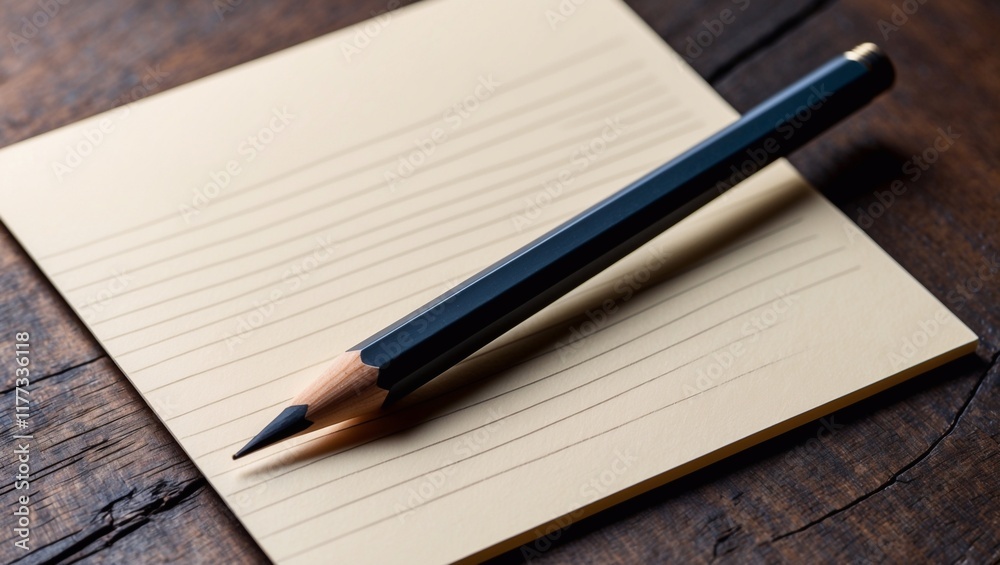 A simple note with a pencil on a wooden surface