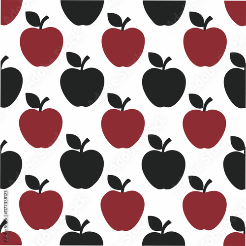 Seamless pattern Apple icons set isolated on white background Vector illustration 