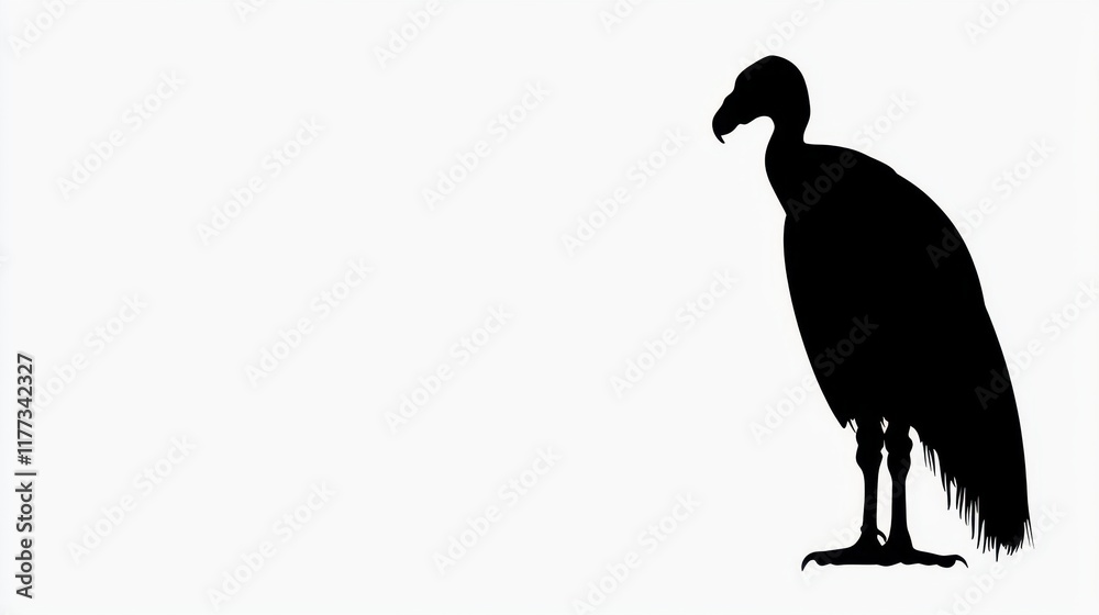 Fototapeta premium Striking Black Silhouette of a Vulture Bird of Prey Wildlife Image