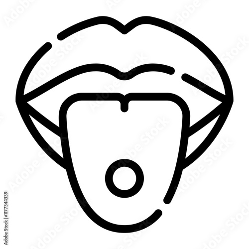 tongue line icon