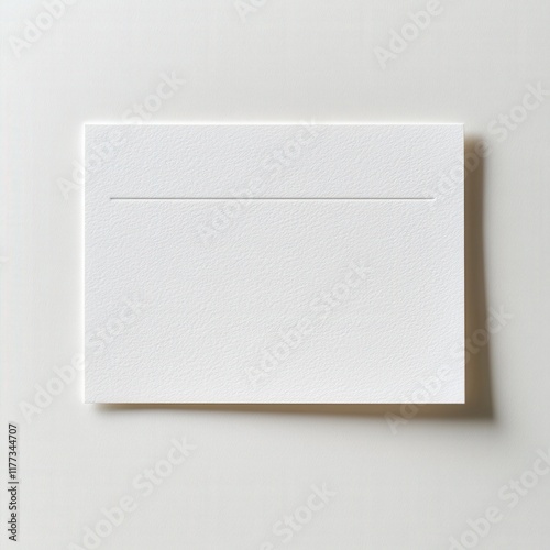 white blank card with embossed line
