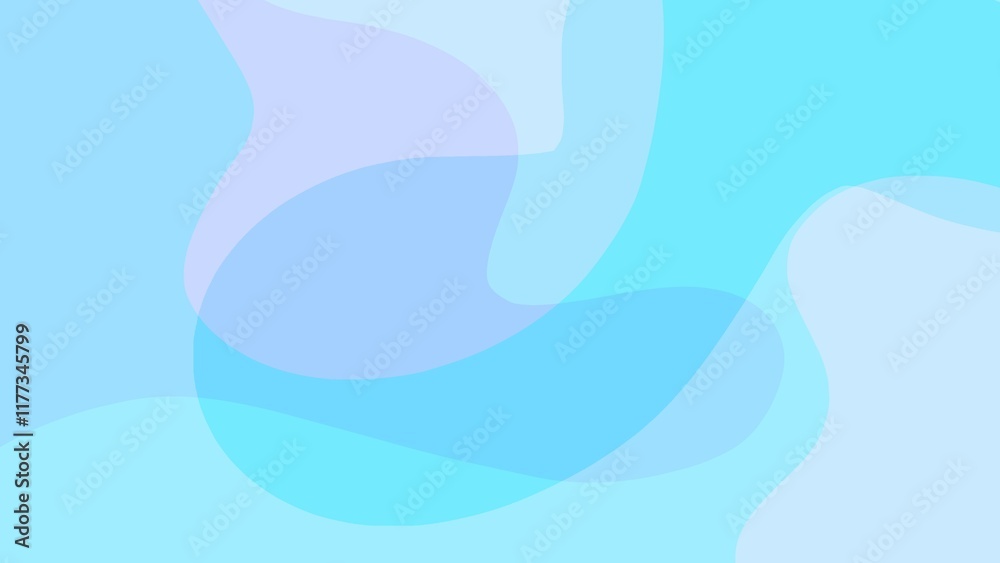 Obraz premium Modern abstract art design with shapes. Waves on blue background. Template for celebration, branding, banner, flyer, cover, business card, poster, sales, wall art, promotion, presentation and print.