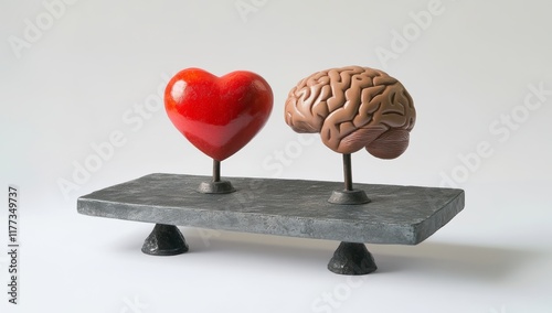 Blending Logic with Emotion: Creating Harmony Between Mind and Heart in Life's Balance | Engaging Conceptual Image photo