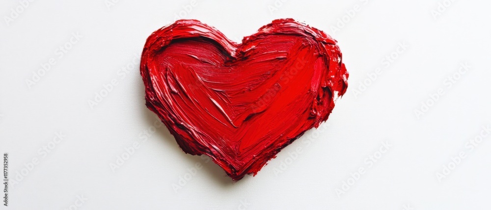 Fototapeta premium Red paint in a heart shape