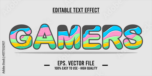 typography GAMERS word art illustration, editable text effect