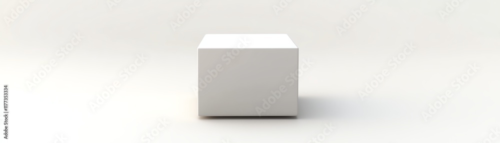 White cube mockup on a white isolated background. White cube mockup on a white isolated background.