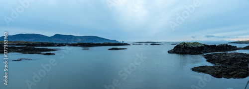 Evening panorama. Rossbeg beach, Co. Donegal, Ireland.