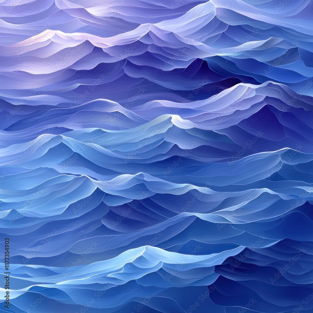 Obraz premium Abstract blue waves flowing in a gradient background, suitable for digital backgrounds