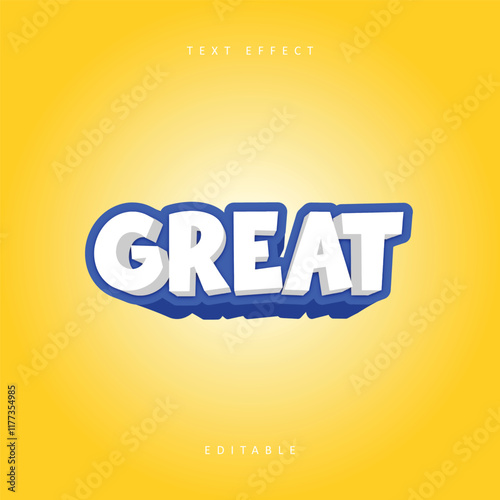 3d text effect great style, editable text