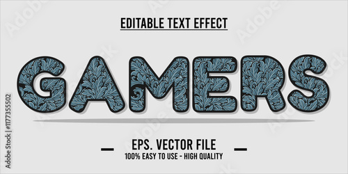 typography GAMERS word art illustration, editable text effect