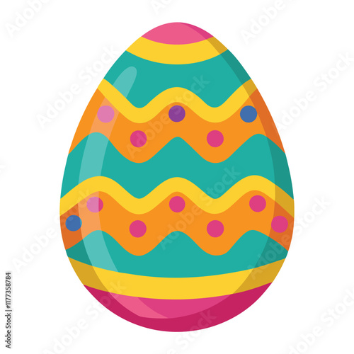 Easter day egg vector art on white background
