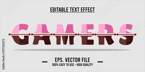 typography GAMERS word art illustration, editable text effect