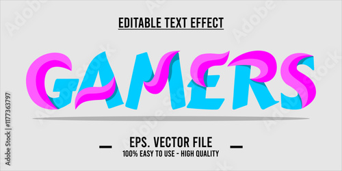 typography GAMERS word art illustration, editable text effect