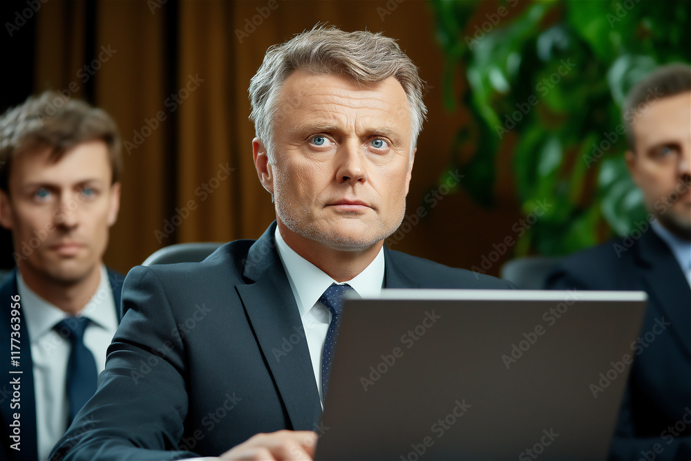 A senior businessman with a serious expression sits in a professional environment, symbolizing leadership and decision-making in corporate settings. A senior businessman with a serious expression sits in a professional environment, symbolizing leadership and decision-making in corporate settings.