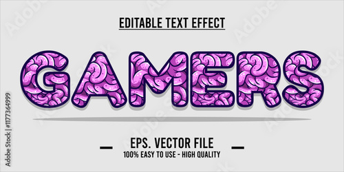 typography GAMERS word art illustration, editable text effect