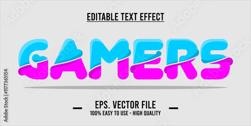 typography GAMERS word art illustration, editable text effect