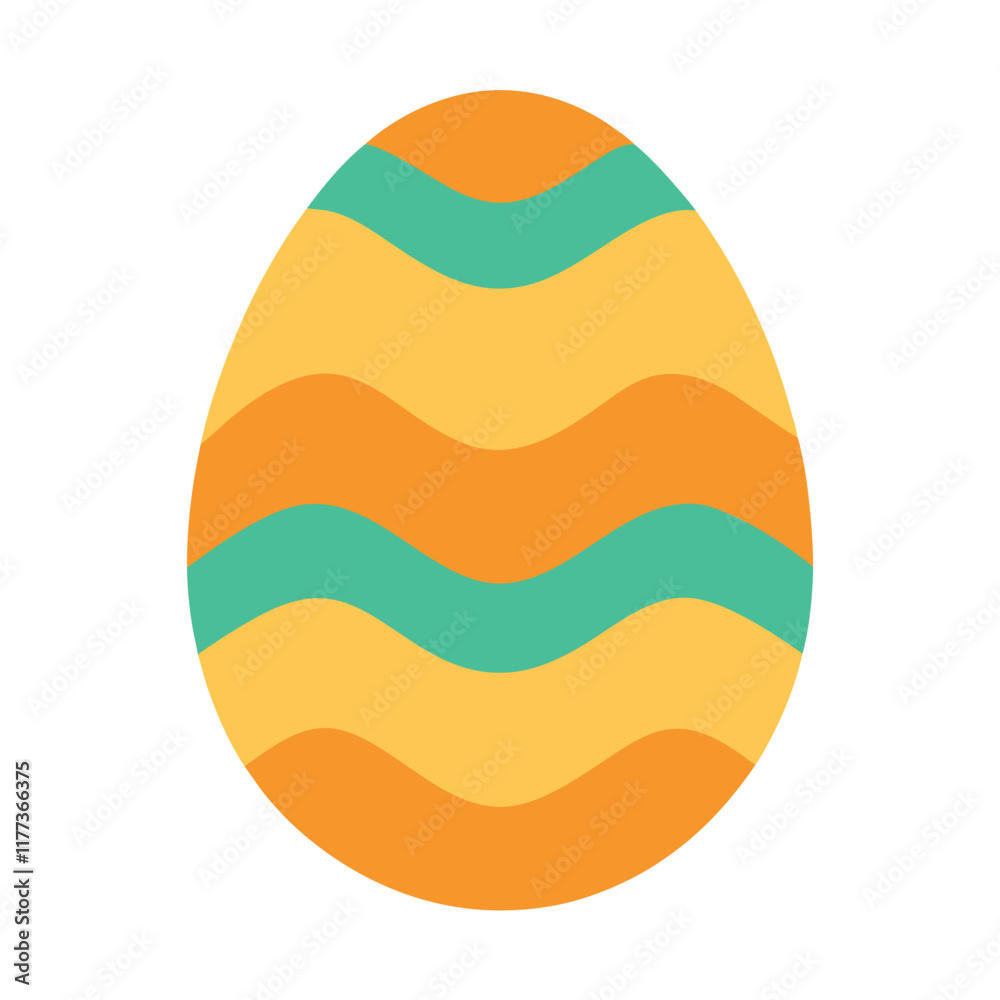 Fototapeta premium Easter day egg vector art on white background 