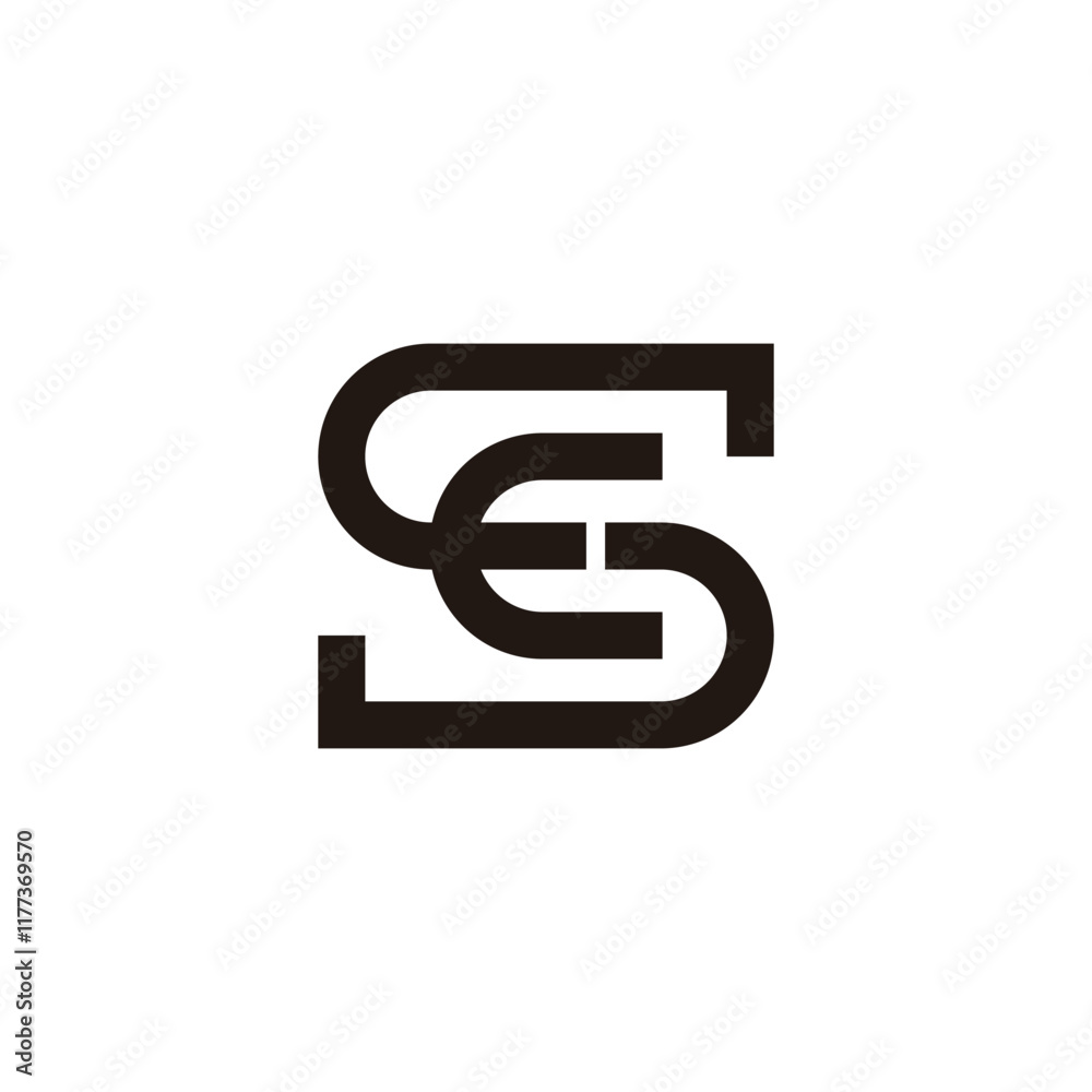 letter se curves geometric linear simple logo vector letter se curves geometric linear simple logo vector