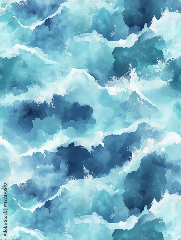 Ocean-Inspired Gradient Background Pattern - Seamless Watercolor Design with Soothing Sea Tones Ocean-Inspired Gradient Background Pattern - Seamless Watercolor Design with Soothing Sea Tones