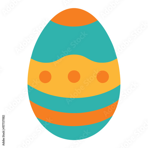 Easter day egg vector art on white background
