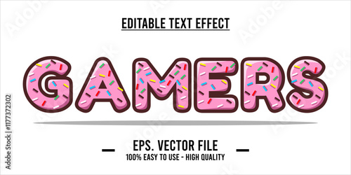 typography GAMERS word art illustration, editable text effect