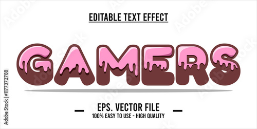 typography GAMERS word art illustration, editable text effect