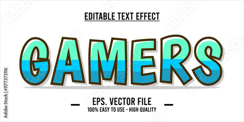 typography GAMERS word art illustration, editable text effect