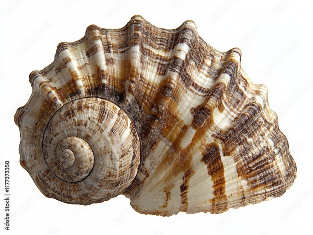 Obraz premium Close up of a brown and white seashell