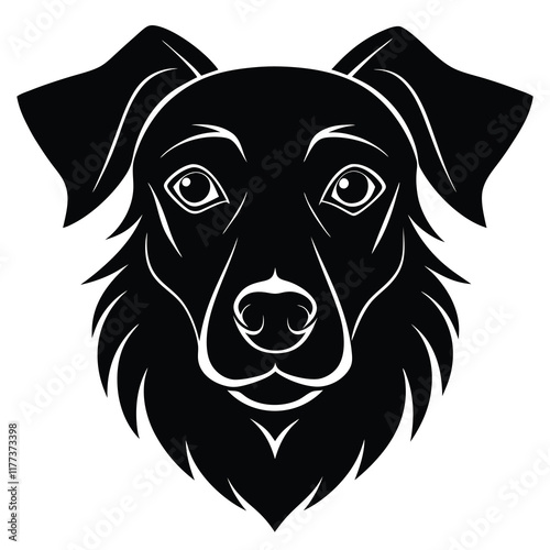 a single dog head silhouette vector (1).eps photo