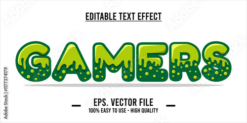 typography GAMERS word art illustration, editable text effect