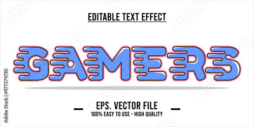 typography GAMERS word art illustration, editable text effect