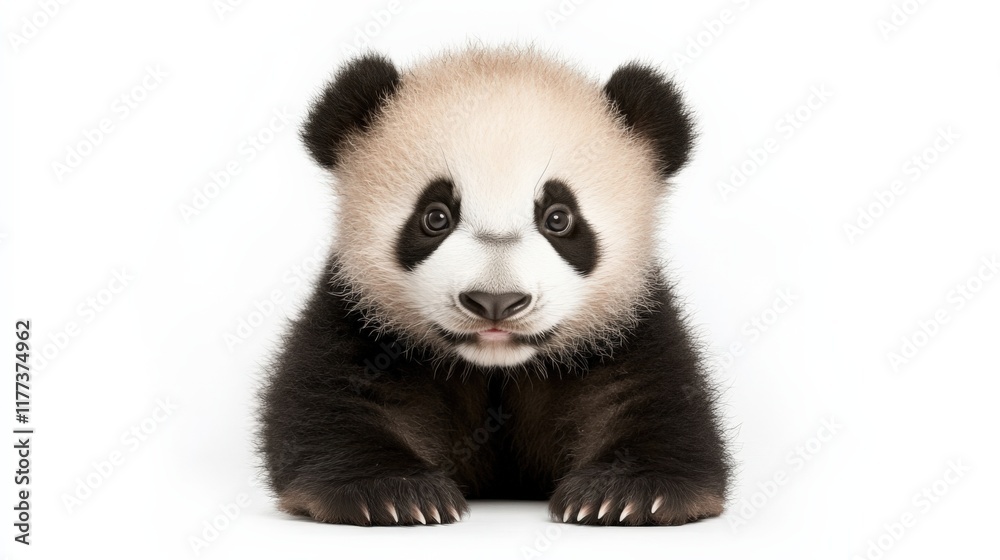 Fototapeta premium a baby panda bear on a white background