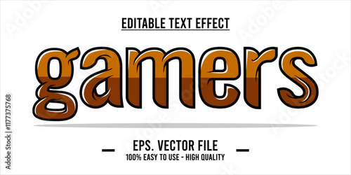 typography GAMERS word art illustration, editable text effect