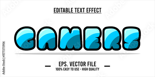 typography GAMERS word art illustration, editable text effect