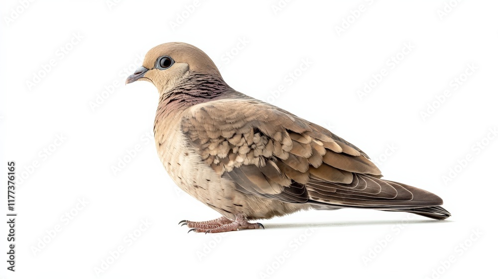 a mourning dove stands against a white background a mourning dove stands against a white background