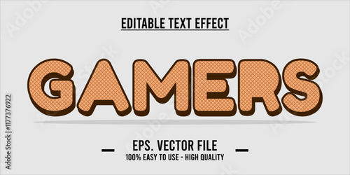 typography GAMERS word art illustration, editable text effect