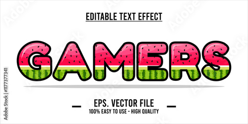 typography GAMERS word art illustration, editable text effect