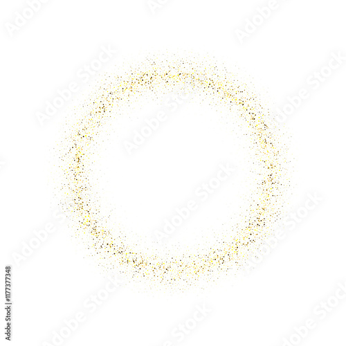 Fotografie Abstract vectorial round frame of golden confetti on a black background