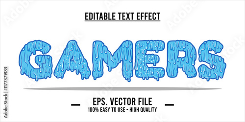 typography GAMERS word art illustration, editable text effect