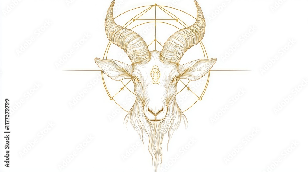 Minimalistic Chic Capricorn Zodiac Sign with Golden Ring on White Background - Cinematic Ultra-Detailed Artwork Minimalistic Chic Capricorn Zodiac Sign with Golden Ring on White Background - Cinematic Ultra-Detailed Artwork