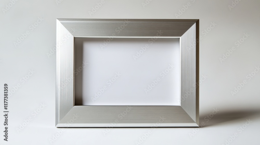 a silver picture frame with a white center a silver picture frame with a white center