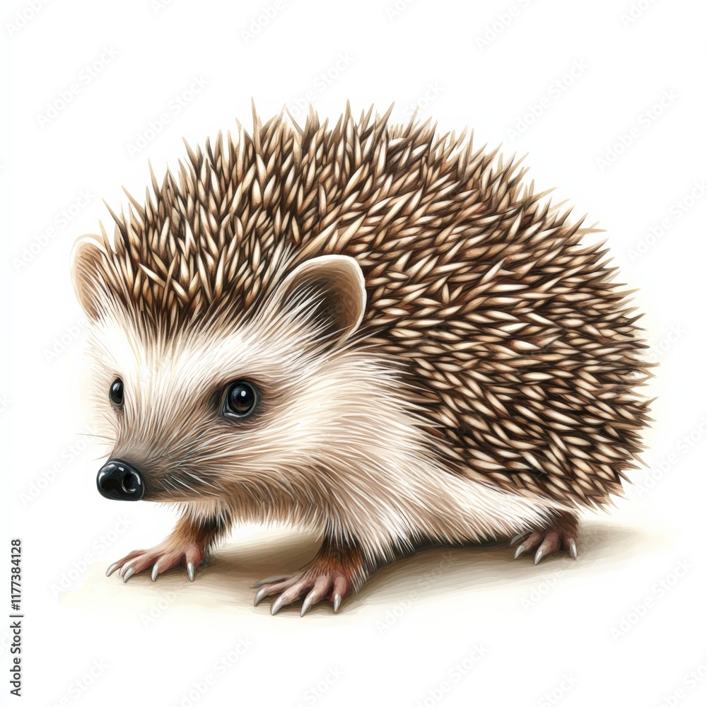 A hedgehog with spiky brown and tan fur A hedgehog with spiky brown and tan fur