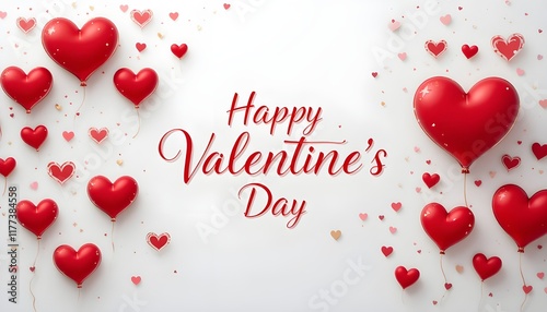 Wallpaper Mural An elegant vector illustration for Valentine's Day featuring a white background adorned with hearts and decorative lettering. Torontodigital.ca